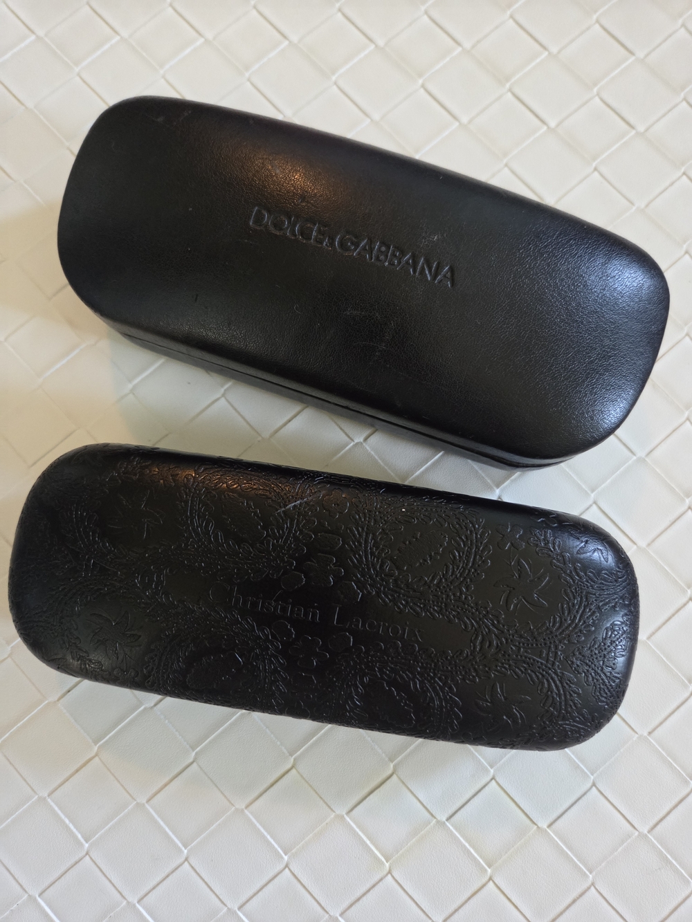 Dolce & Gabbana Black Sunglasses Case + Christian Lacroix Black Case Designer